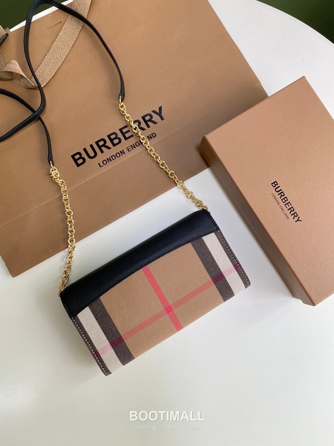 Burberry House Check Chain Wallet 250145 Canvas Beige 버버리 하우스 체크 체인 지갑 250145 캔버스 베이지 21cm 14