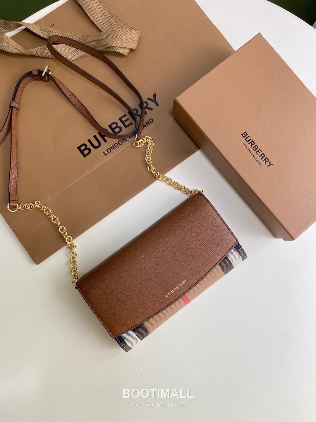 Burberry House Check Chain Wallet 250145 Canvas Beige 버버리 하우스 체크 체인 지갑 250145 캔버스 베이지 21cm 8