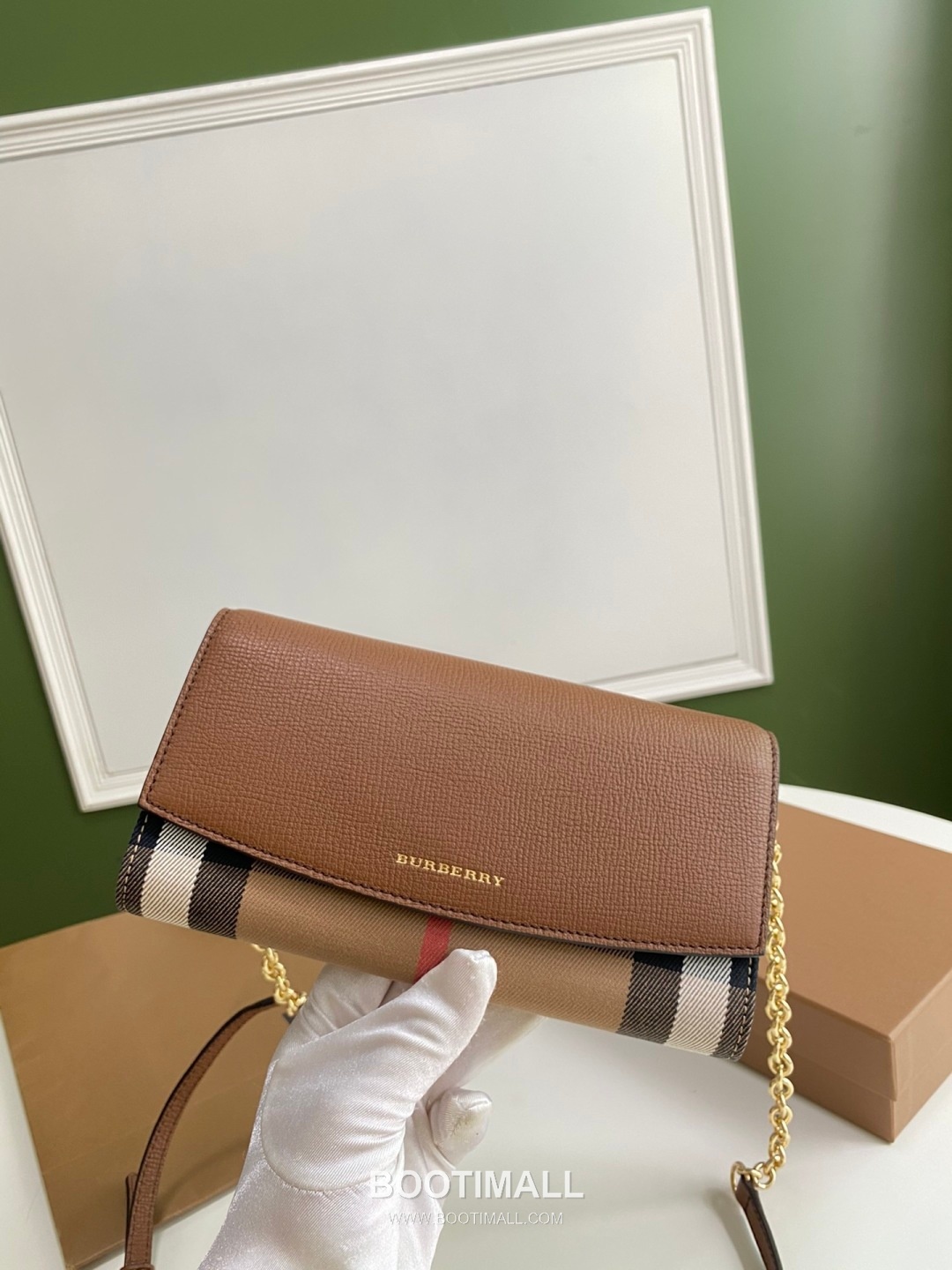 Burberry House Check Chain Wallet 250145 Canvas Beige 버버리 하우스 체크 체인 지갑 250145 캔버스 베이지 21cm 14
