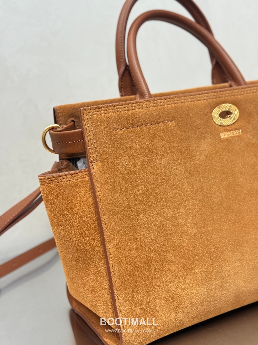 Burberry Cotswolds Tote Suede Leather Beige Bag 버버리 코츠월즈 토트 343173 스웨이드 레더 베이지 31cm 10