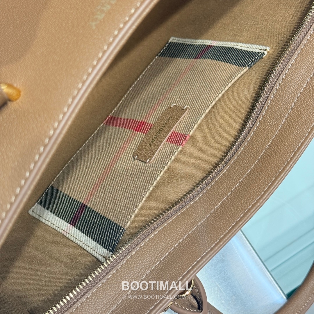 Burberry Classic Check Canvas 473170 Cotton Calfskin Trim Beige Top Handle Bag 버버리 클래식 체크 캔버스 473170 코튼 카프스킨 트리밍 베이지 탑핸들백 32.5cm 8