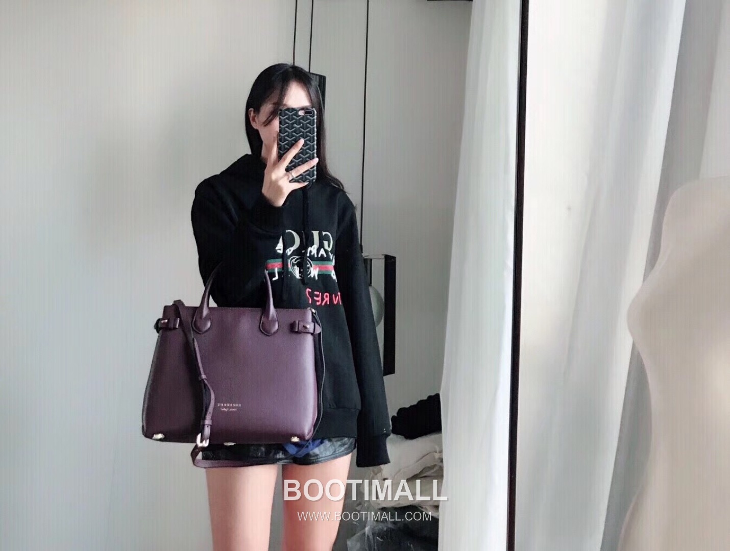 Burberry The Banner House Check Cotton Canvas, Grained Calfskin Tote Bag 버버리 더 배너 하우스 체크 코튼 캔버스, 그레인드 카프스킨 토트백 34cm 4