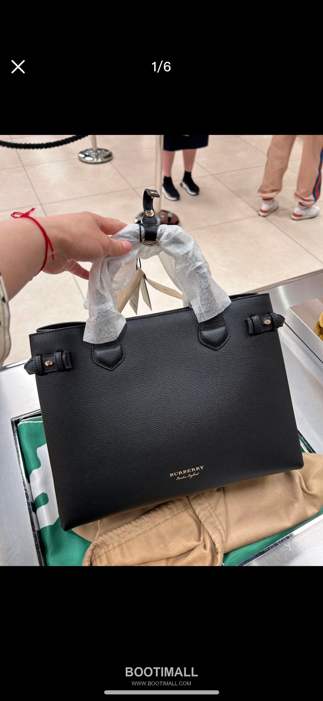 Burberry The Banner House Check Cotton Canvas, Grained Calfskin Tote Bag 버버리 더 배너 하우스 체크 코튼 캔버스, 그레인드 카프스킨 토트백 34cm 5