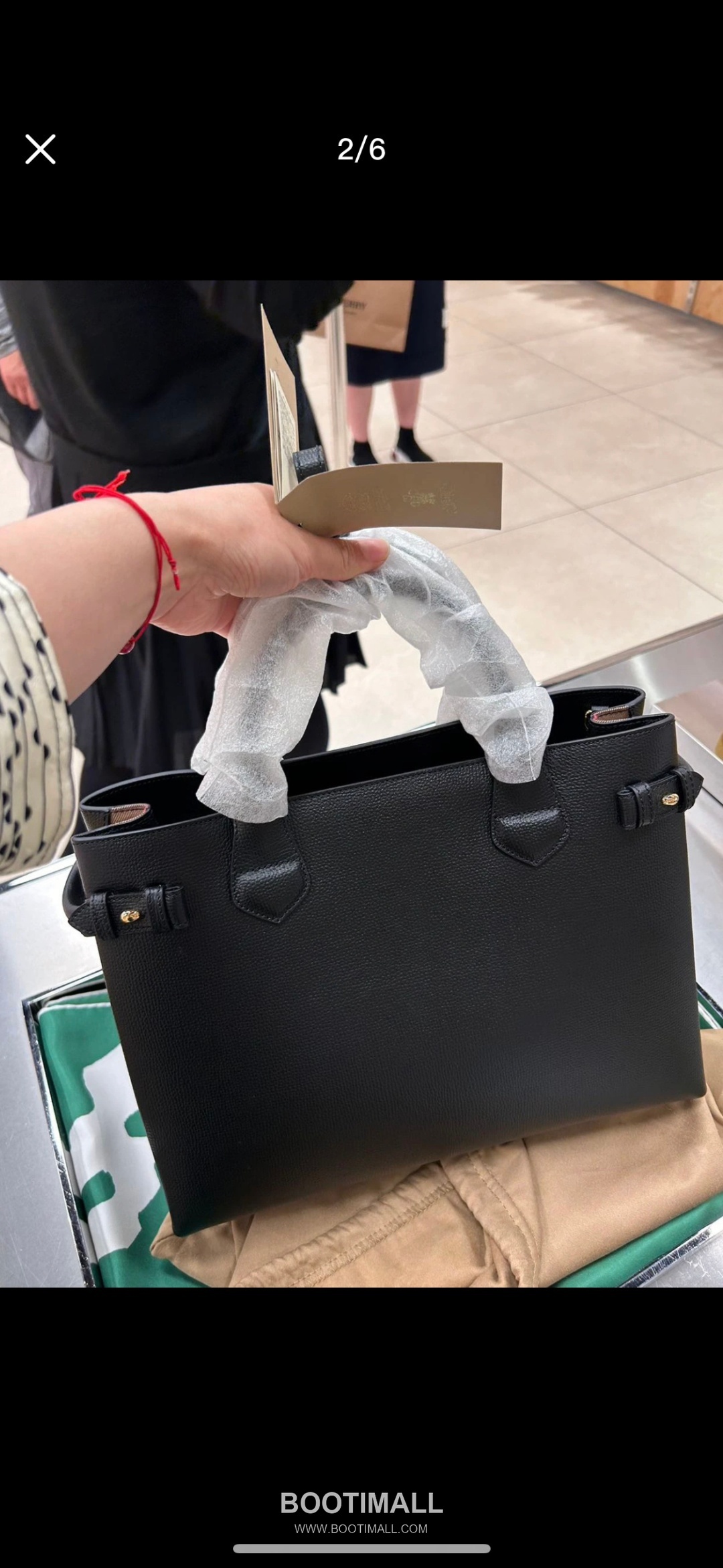 Burberry The Banner House Check Cotton Canvas, Grained Calfskin Tote Bag 버버리 더 배너 하우스 체크 코튼 캔버스, 그레인드 카프스킨 토트백 34cm 7