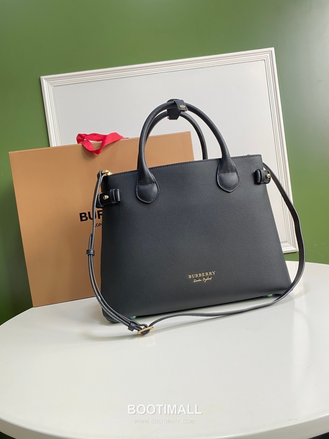 Burberry The Banner House Check Cotton Canvas, Grained Calfskin Tote Bag 버버리 더 배너 하우스 체크 코튼 캔버스, 그레인드 카프스킨 토트백 34cm 9