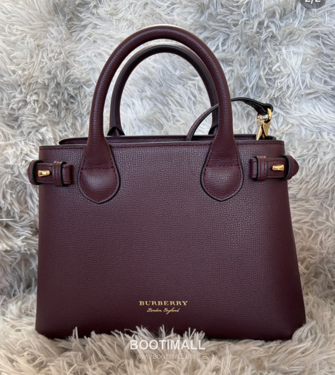 Burberry Banner Check Panel Calfskin Beige Top Handle Bag 버버리 배너 체크 패널 카프스킨 베이지 탑핸들백 26cm 1