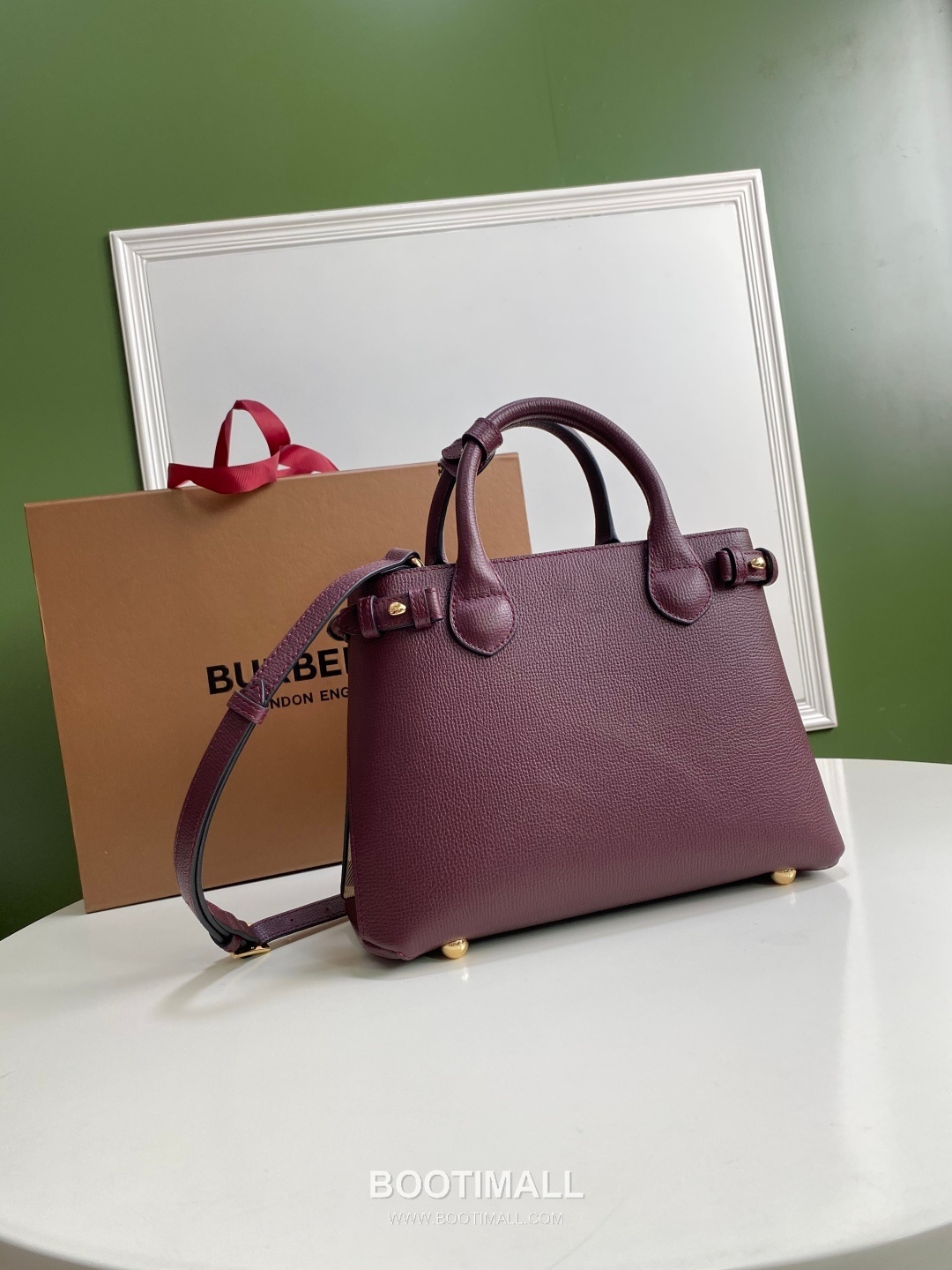 Burberry Banner Check Panel Calfskin Beige Top Handle Bag 버버리 배너 체크 패널 카프스킨 베이지 탑핸들백 26cm 11