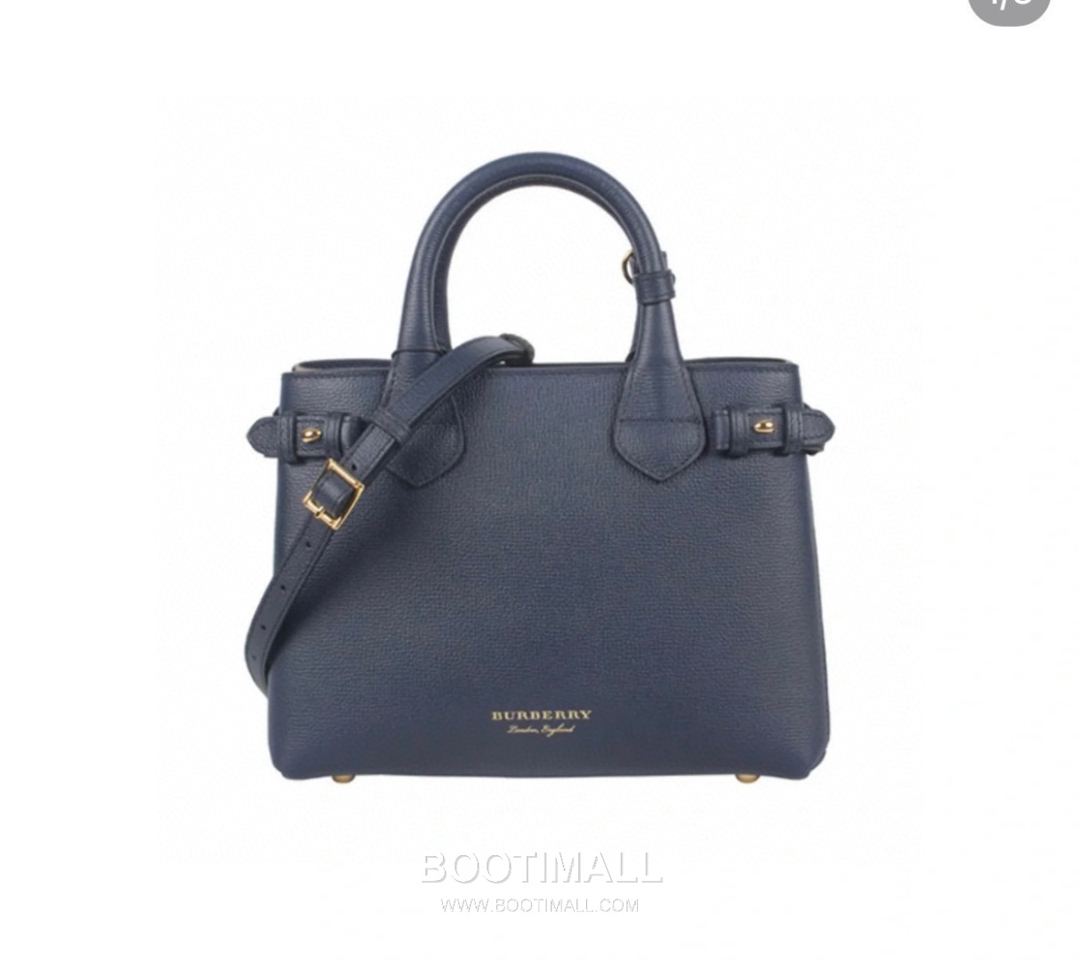 Burberry Banner House Check Grained Leather Navy Tote Bag 버버리 배너 하우스 체크 그레인드 레더 네이비 토트백 26cm 3