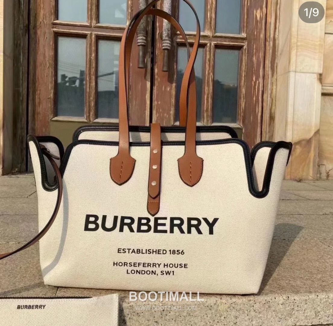 Burberry The Belt Horseferry Cotton Canvas Tote Bag 버버리 더 벨트 호스페리 코튼 캔버스 토트백 43cm 9