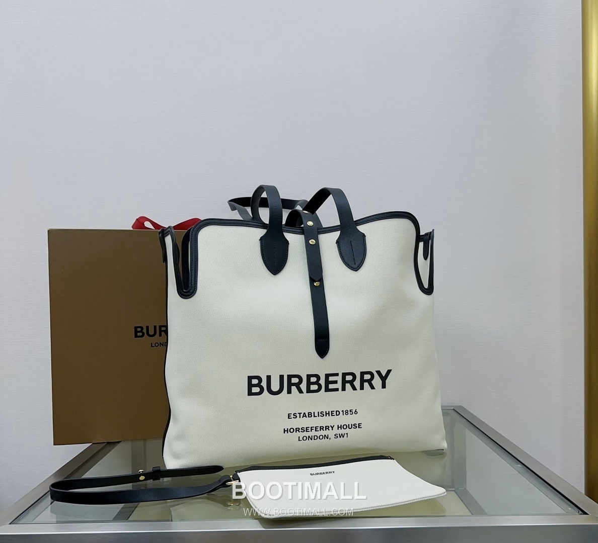 Burberry The Belt Horseferry Cotton Canvas Tote Bag 버버리 더 벨트 호스페리 코튼 캔버스 토트백 43cm 11