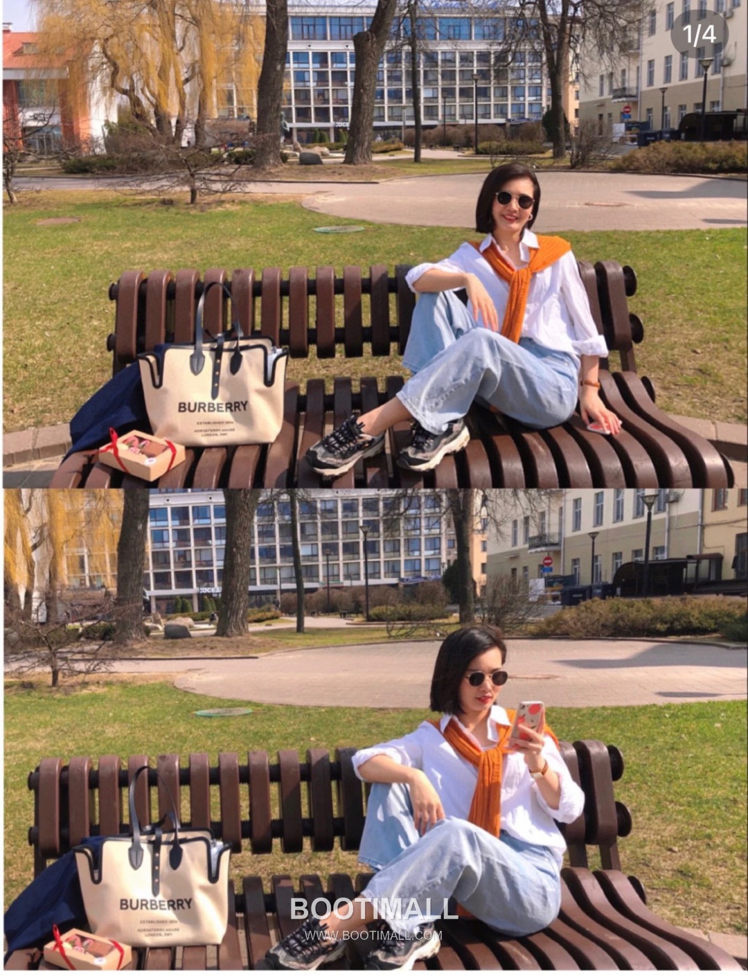 Burberry The Belt Horseferry Cotton Canvas Tote Bag 버버리 더 벨트 호스페리 코튼 캔버스 토트백 35cm 4