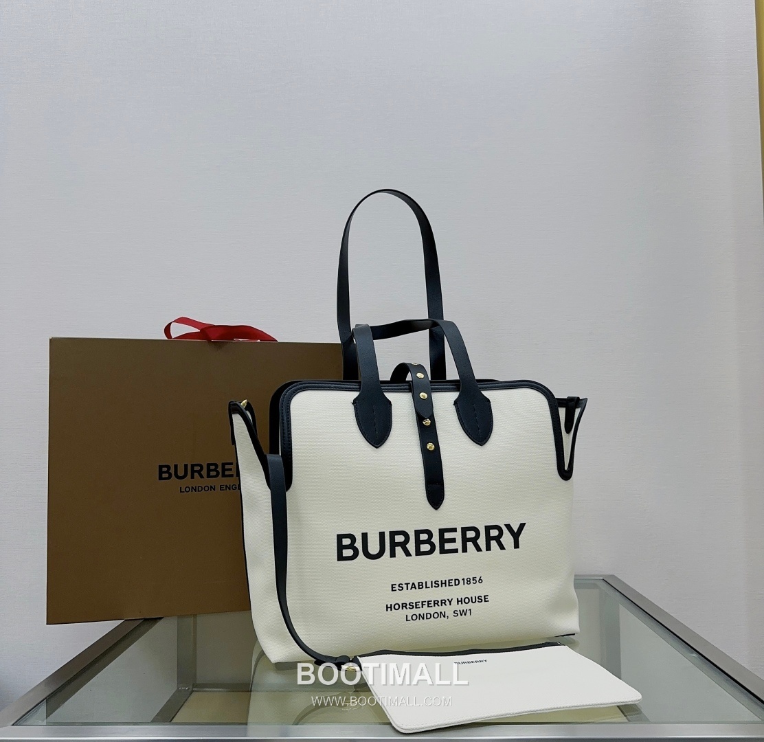 Burberry The Belt Horseferry Cotton Canvas Tote Bag 버버리 더 벨트 호스페리 코튼 캔버스 토트백 35cm 11