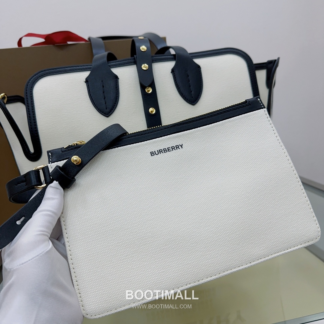 Burberry The Belt Horseferry Cotton Canvas Tote Bag 버버리 더 벨트 호스페리 코튼 캔버스 토트백 35cm 16