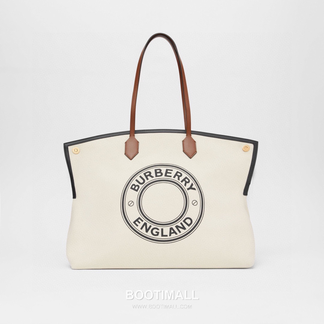 Burberry Society Logo Print Cotton Canvas Beige Tote Bag 버버리 소사이어티 로고 프린트 코튼 캔버스 베이지 토트백 38cm 3