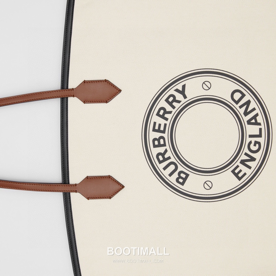 Burberry Society Logo Print Cotton Canvas Beige Tote Bag 버버리 소사이어티 로고 프린트 코튼 캔버스 베이지 토트백 38cm 4