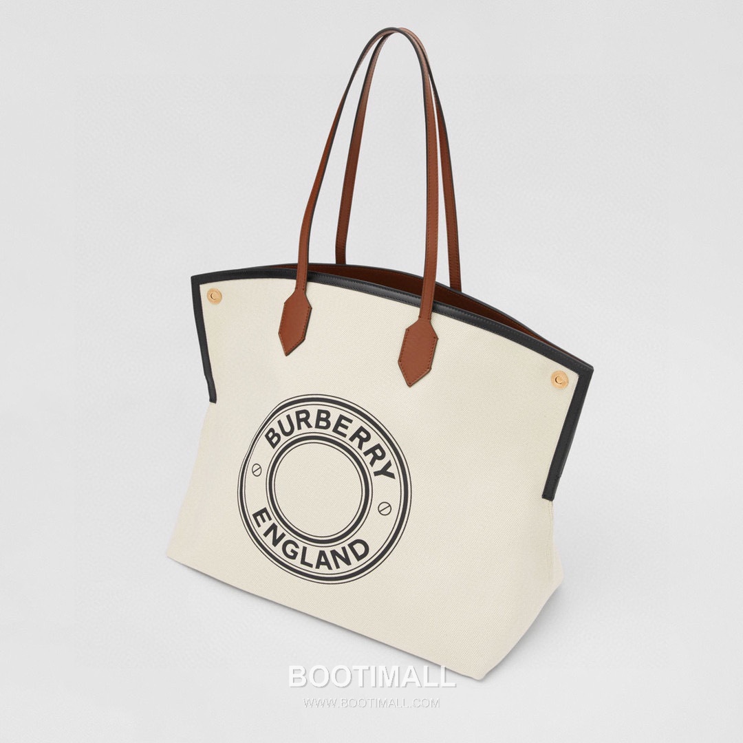 Burberry Society Logo Print Cotton Canvas Beige Tote Bag 버버리 소사이어티 로고 프린트 코튼 캔버스 베이지 토트백 38cm 5