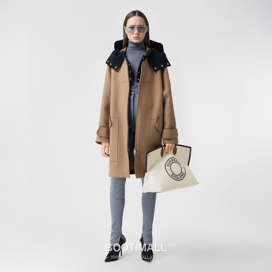 Burberry Society Logo Print Cotton Canvas Beige Tote Bag 버버리 소사이어티 로고 프린트 코튼 캔버스 베이지 토트백 38cm 6