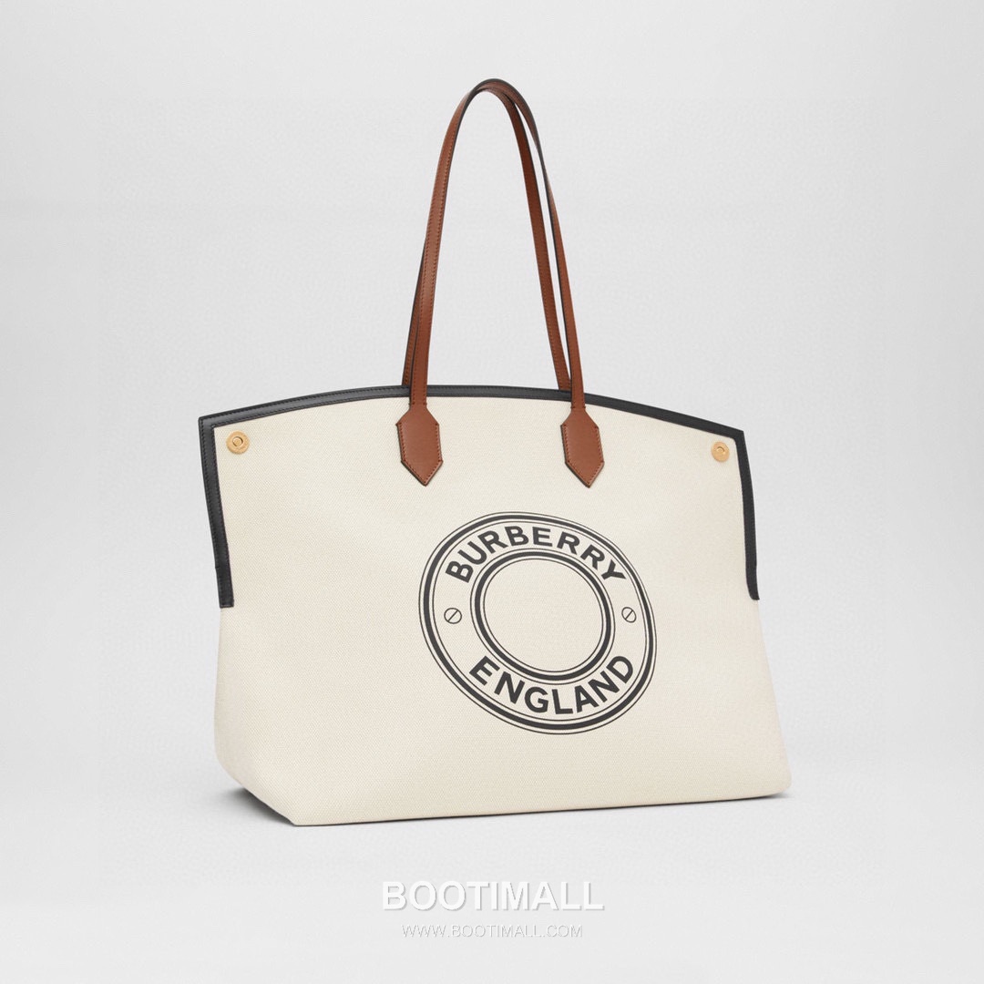 Burberry Society Logo Print Cotton Canvas Beige Tote Bag 버버리 소사이어티 로고 프린트 코튼 캔버스 베이지 토트백 38cm 8
