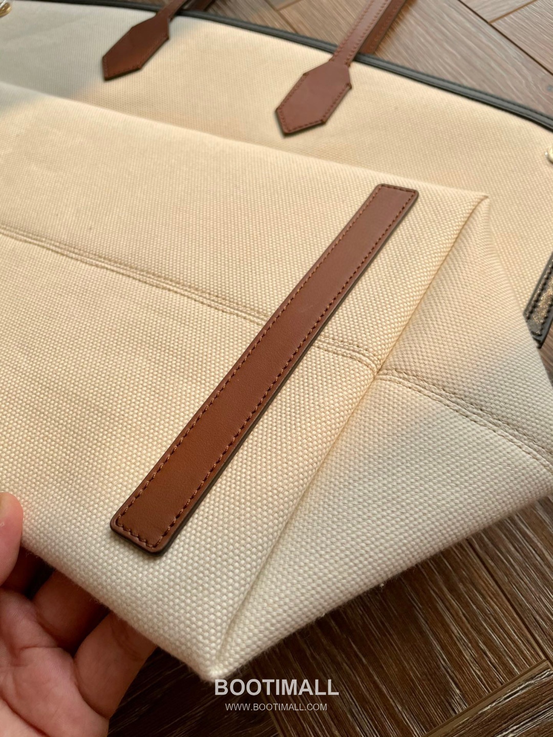 Burberry Society Logo Print Cotton Canvas Beige Tote Bag 버버리 소사이어티 로고 프린트 코튼 캔버스 베이지 토트백 38cm 15