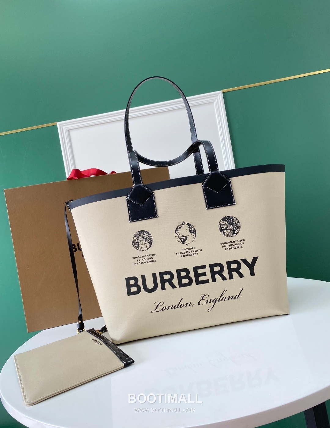 Burberry Reversible Print Check Coated Canvas Beige Tote Bag 버버리 리버서블 프린트 체크 코팅 캔버스 베이지 토트백 51cm 10