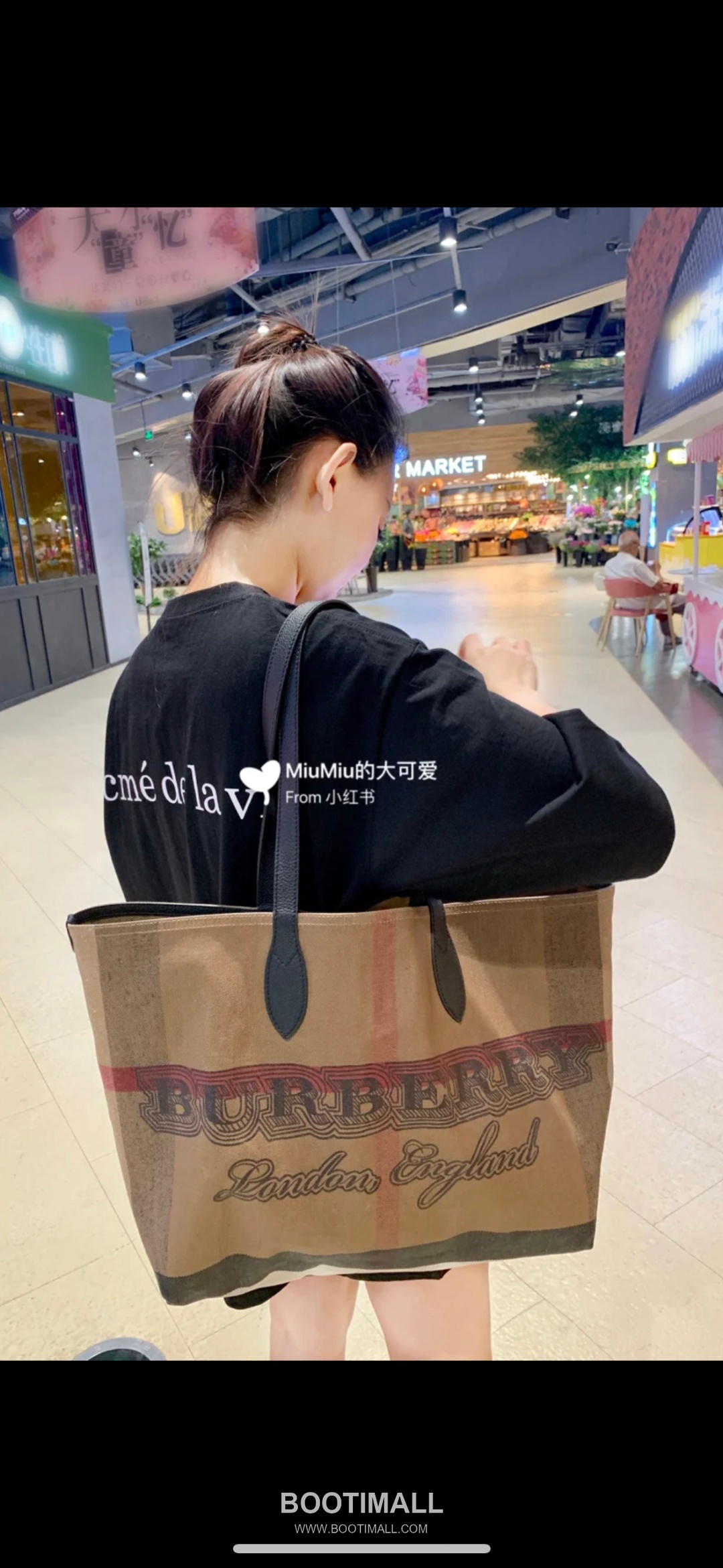 Burberry Graffiti Check Reversible Coated Canvas Beige Tote Bag 버버리 그래피티 체크 리버서블 코팅 캔버스 베이지 토트백 54cm 7