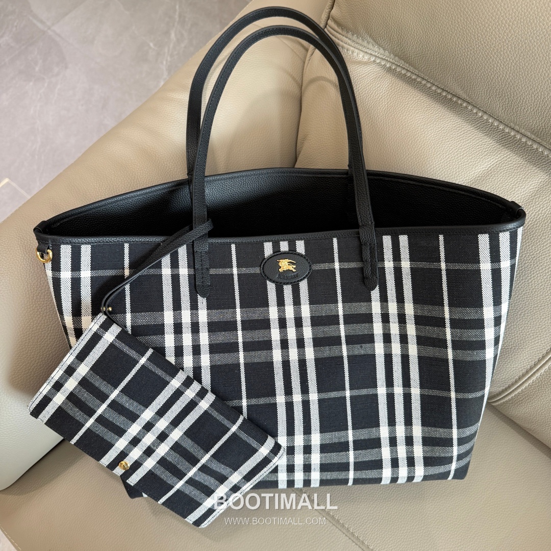 Burberry Bloomsbury Reversible Check Tote Grained Calfskin Sand Bag 버버리 블룸즈버리 리버서블 체크 토트 그레인드 카프스킨 샌드 38cm 8