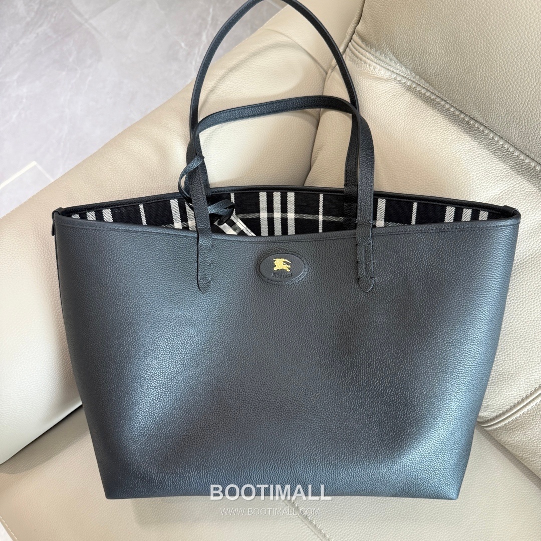 Burberry Bloomsbury Reversible Check Tote Grained Calfskin Sand Bag 버버리 블룸즈버리 리버서블 체크 토트 그레인드 카프스킨 샌드 38cm 9