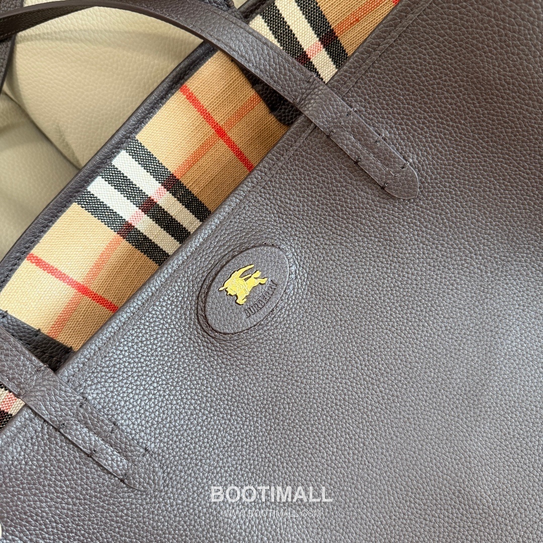 Burberry Bloomsbury Reversible Check Tote Grained Calfskin Sand Bag 버버리 블룸즈버리 리버서블 체크 토트 그레인드 카프스킨 샌드 37.5cm 9