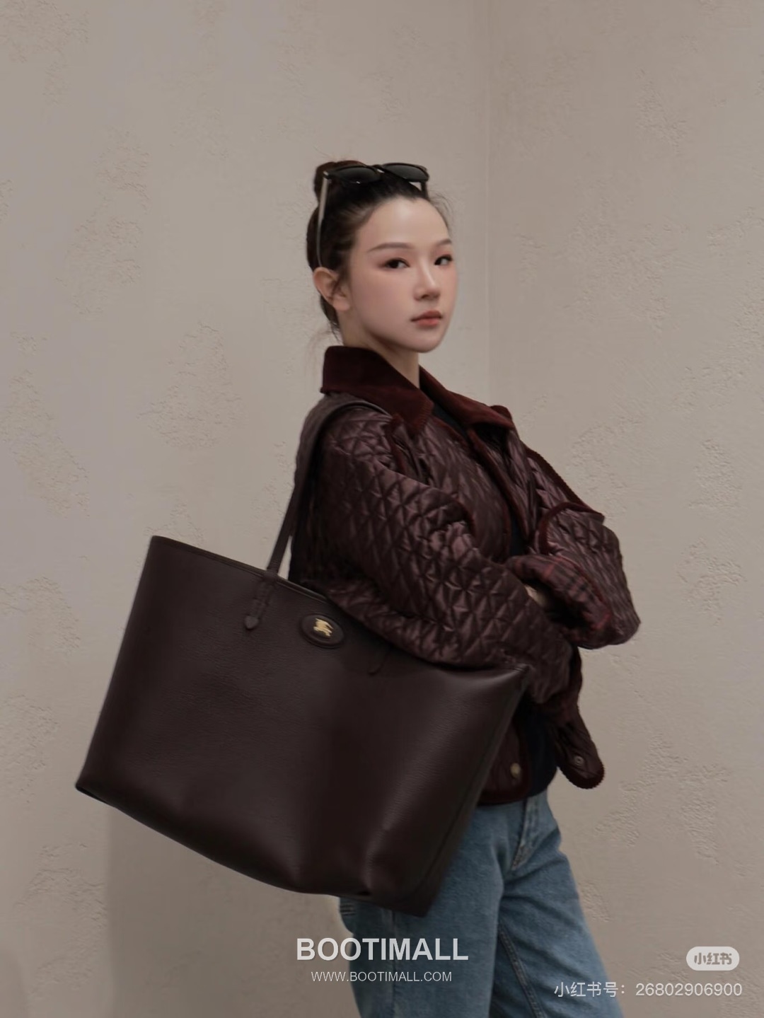 Burberry Bloomsbury Reversible Check Tote Grained Calfskin Sand Bag 버버리 블룸즈버리 리버서블 체크 토트 그레인드 카프스킨 샌드 37.5cm 19