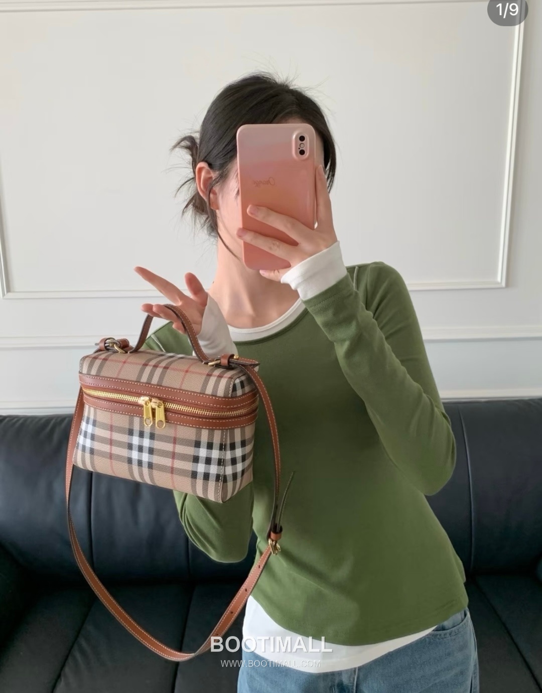 Burberry Check Vanity Cotton Blend Archive Beige Top Handle Bag 버버리 체크 배니티 525153 코튼 혼방 아카이브 베이지 탑핸들백 20cm 2