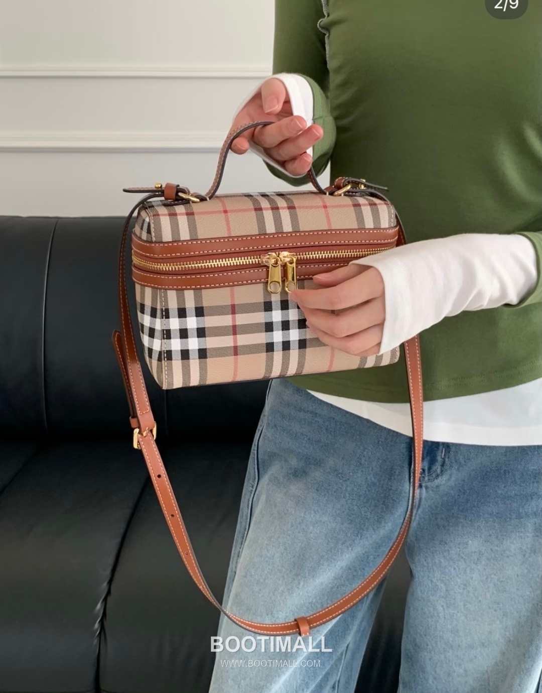 Burberry Check Vanity Cotton Blend Archive Beige Top Handle Bag 버버리 체크 배니티 525153 코튼 혼방 아카이브 베이지 탑핸들백 20cm 3