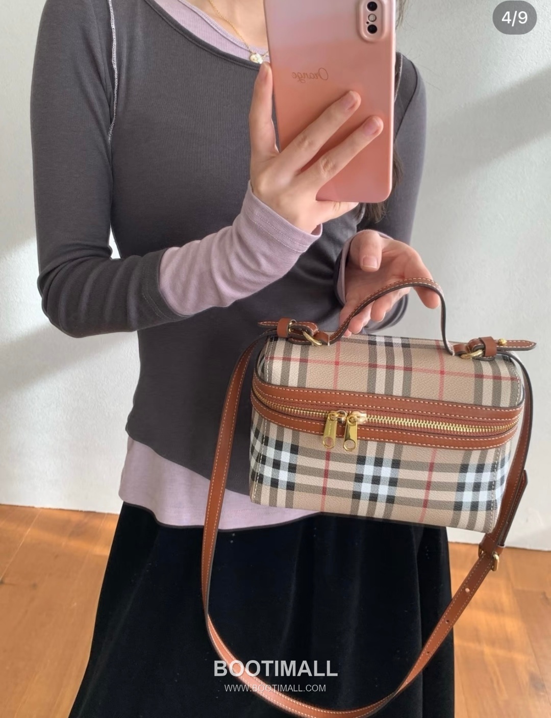 Burberry Check Vanity Cotton Blend Archive Beige Top Handle Bag 버버리 체크 배니티 525153 코튼 혼방 아카이브 베이지 탑핸들백 20cm 4