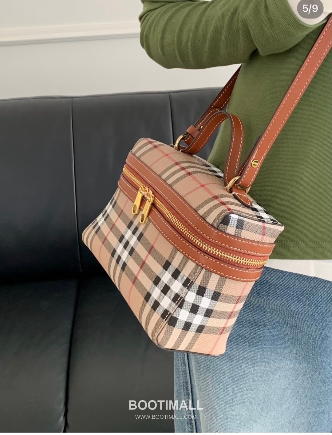 Burberry Check Vanity Cotton Blend Archive Beige Top Handle Bag 버버리 체크 배니티 525153 코튼 혼방 아카이브 베이지 탑핸들백 20cm 5