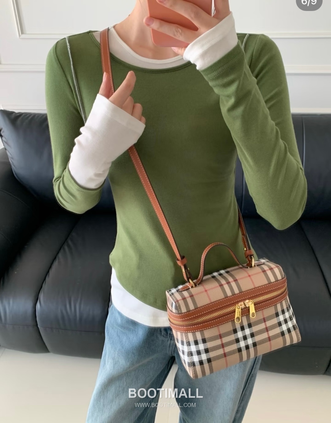 Burberry Check Vanity Cotton Blend Archive Beige Top Handle Bag 버버리 체크 배니티 525153 코튼 혼방 아카이브 베이지 탑핸들백 20cm 6