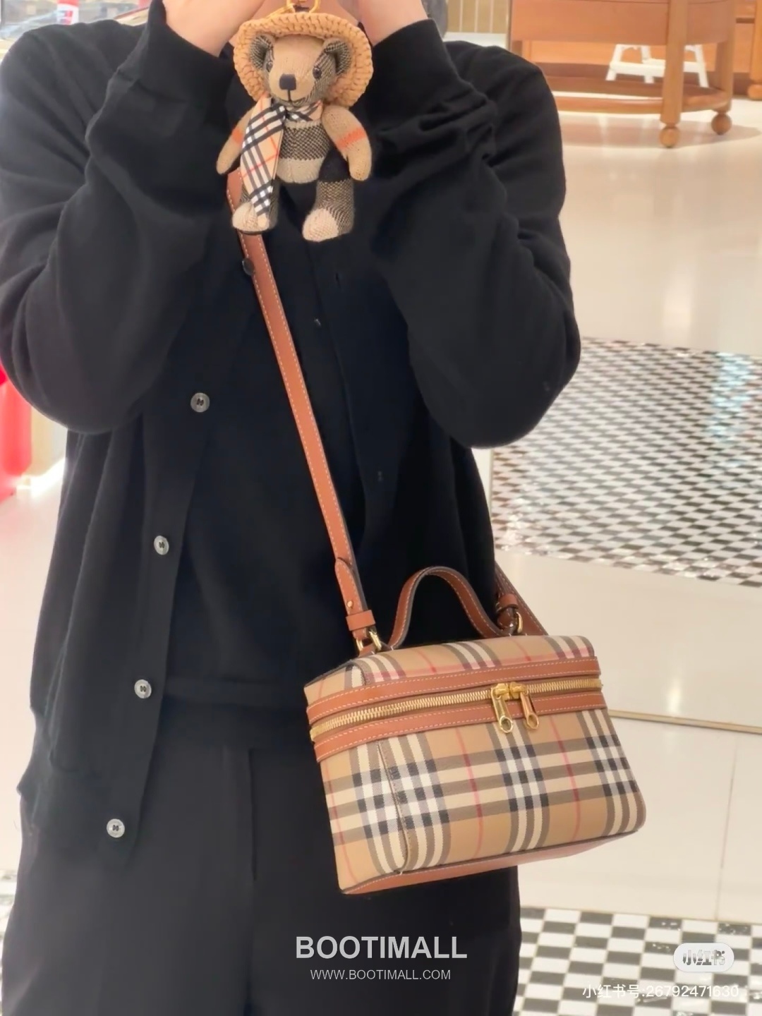 Burberry Check Vanity Cotton Blend Archive Beige Top Handle Bag 버버리 체크 배니티 525153 코튼 혼방 아카이브 베이지 탑핸들백 20cm 9