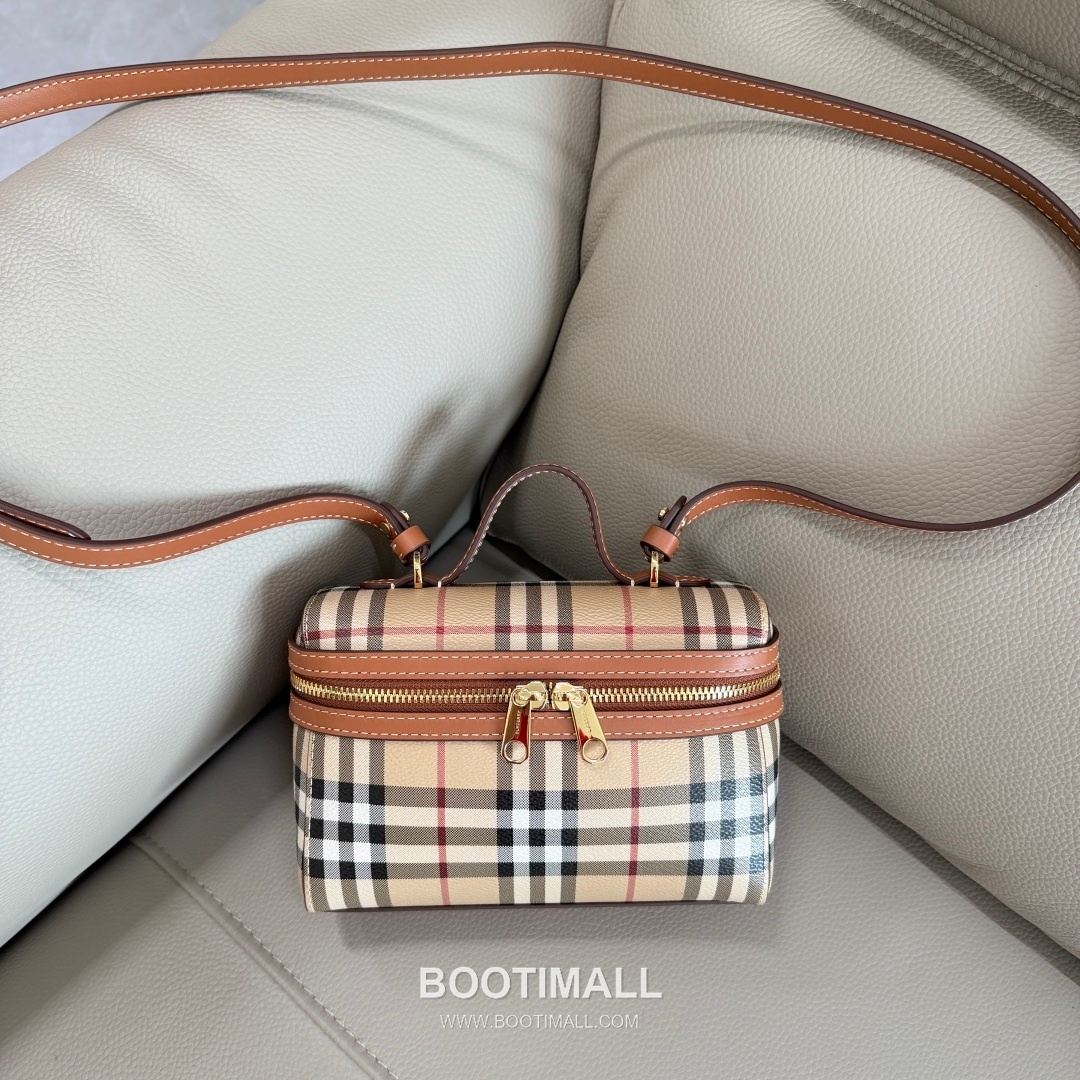 Burberry Check Vanity Cotton Blend Archive Beige Top Handle Bag 버버리 체크 배니티 525153 코튼 혼방 아카이브 베이지 탑핸들백 20cm 10