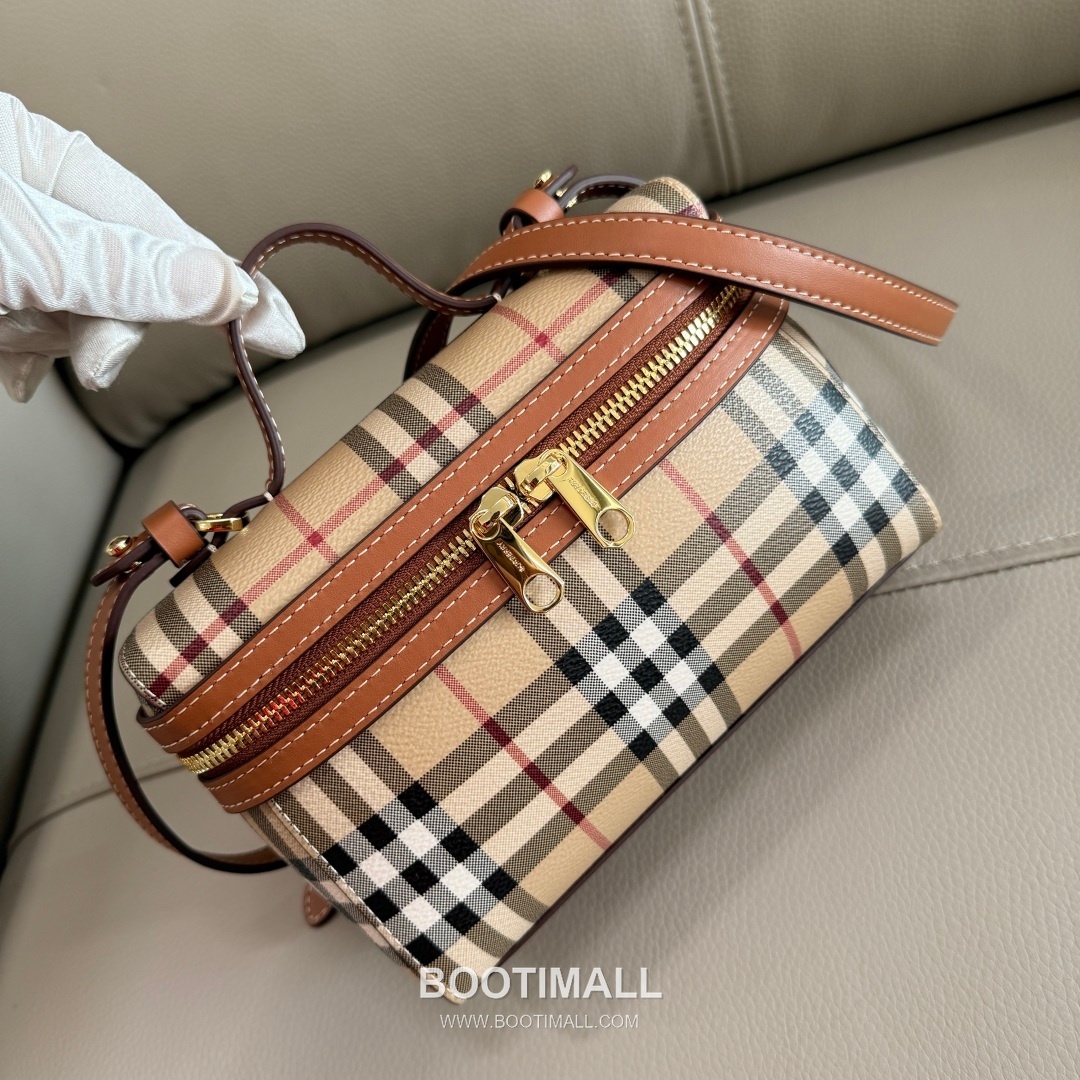Burberry Check Vanity Cotton Blend Archive Beige Top Handle Bag 버버리 체크 배니티 525153 코튼 혼방 아카이브 베이지 탑핸들백 20cm 12