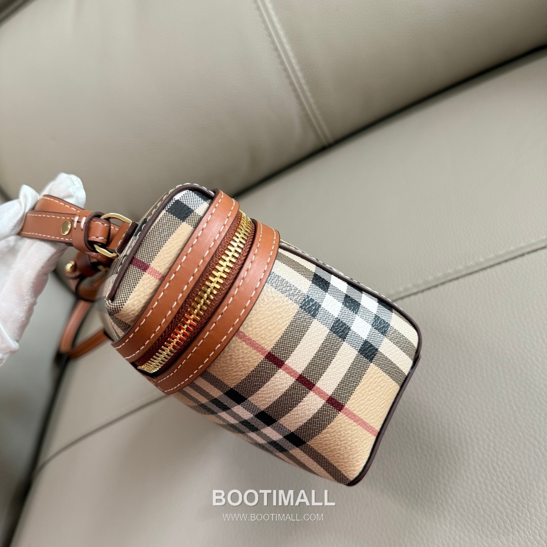 Burberry Check Vanity Cotton Blend Archive Beige Top Handle Bag 버버리 체크 배니티 525153 코튼 혼방 아카이브 베이지 탑핸들백 20cm 18