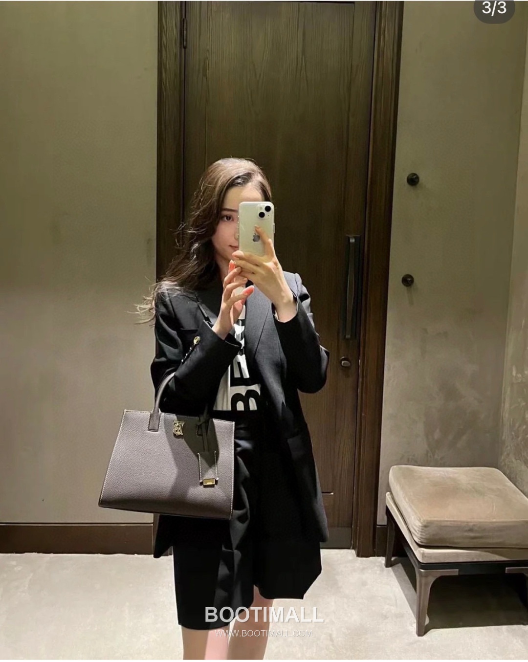 Burberry Thomas Logo Tote Grained Calfskin Bag 버버리 토마스 로고 토트 044173 그레인드 카프스킨 27cm 8