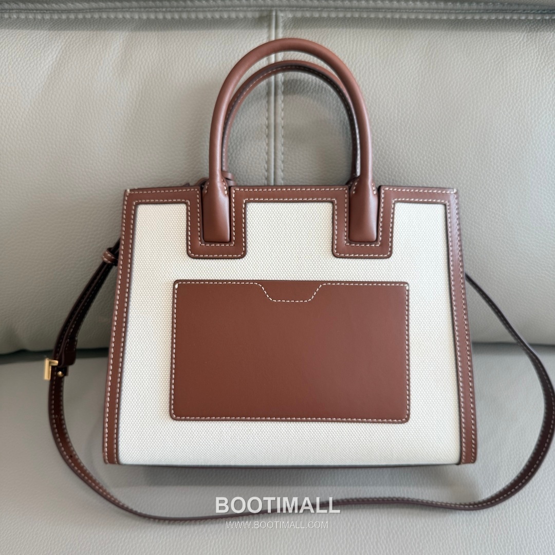 Burberry TB Canvas Tote 044173 Tanned Leather Beige Bag 버버리 TB 캔버스 토트 044173 태닝 레더 베이지 27cm 2