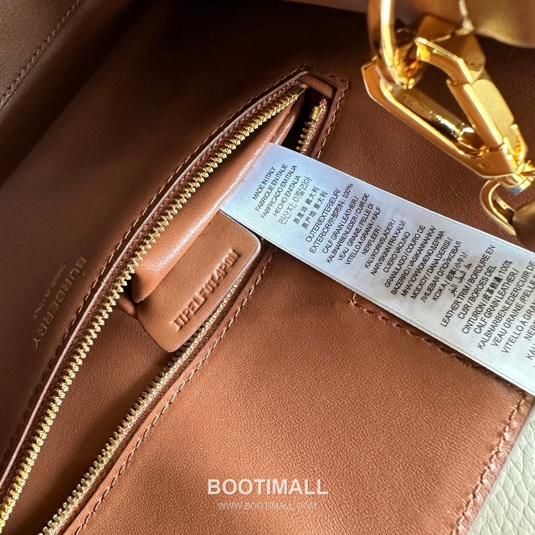 Burberry TB Canvas Tote 044173 Tanned Leather Beige Bag 버버리 TB 캔버스 토트 044173 태닝 레더 베이지 27cm 9