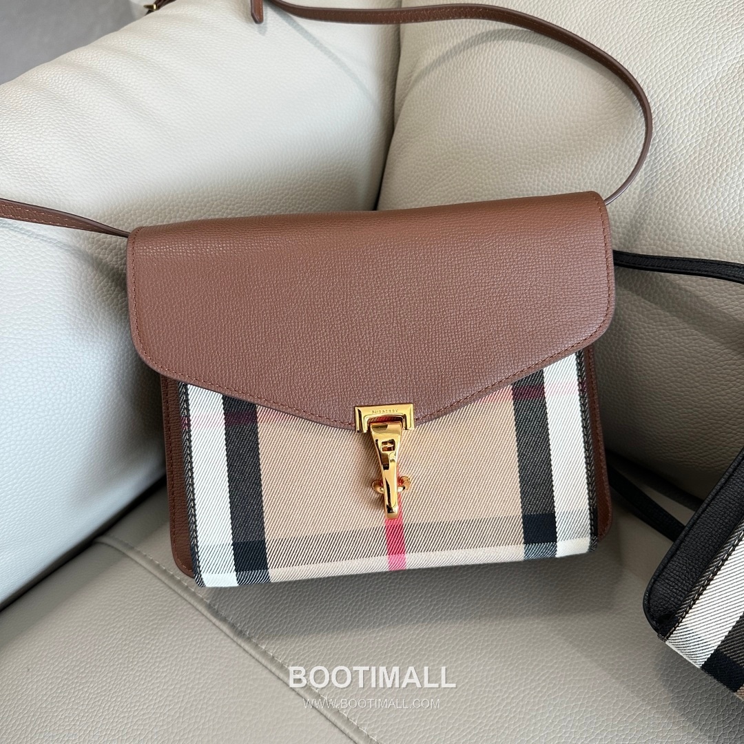 Burberry House Check Grained Leather 813153 Beige Crossbody Bag 버버리 하우스 체크 그레인드 레더 813153 베이지 크로스백 24cm 4
