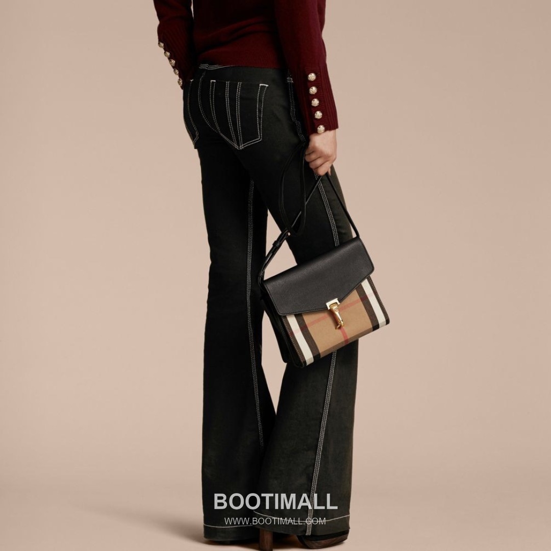 Burberry House Check Grained Leather 813153 Beige Crossbody Bag 버버리 하우스 체크 그레인드 레더 813153 베이지 크로스백 24cm 1