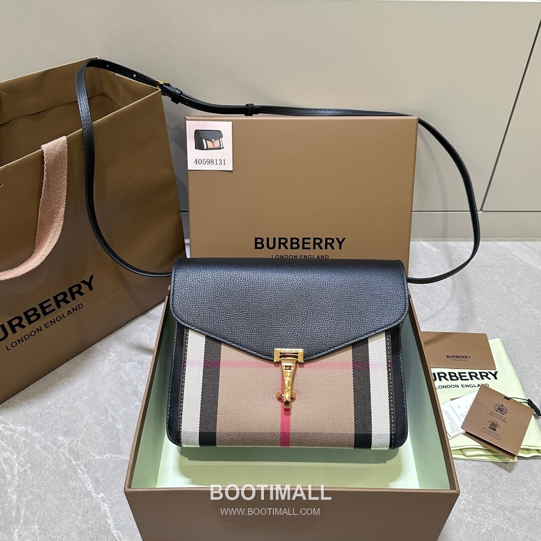 Burberry House Check Grained Leather 813153 Beige Crossbody Bag 버버리 하우스 체크 그레인드 레더 813153 베이지 크로스백 24cm 10