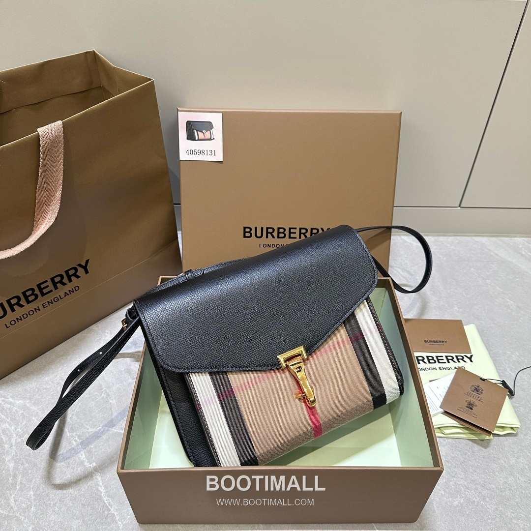 Burberry House Check Grained Leather 813153 Beige Crossbody Bag 버버리 하우스 체크 그레인드 레더 813153 베이지 크로스백 24cm 11