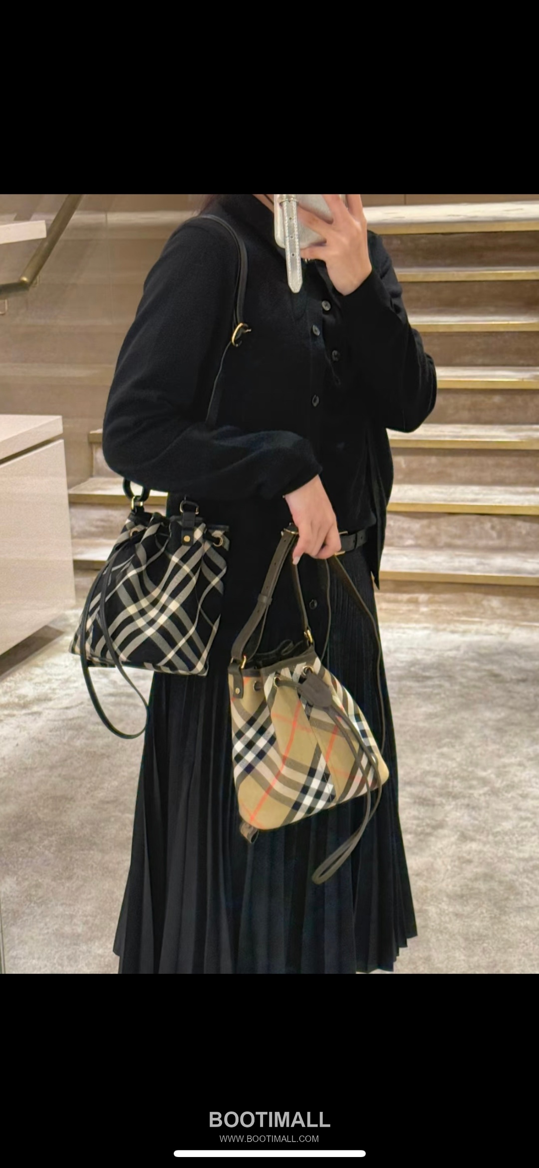 Burberry 057155 Twill Bucket Cotton Bag 버버리 057155 트윌 버킷 코튼 20cm 6