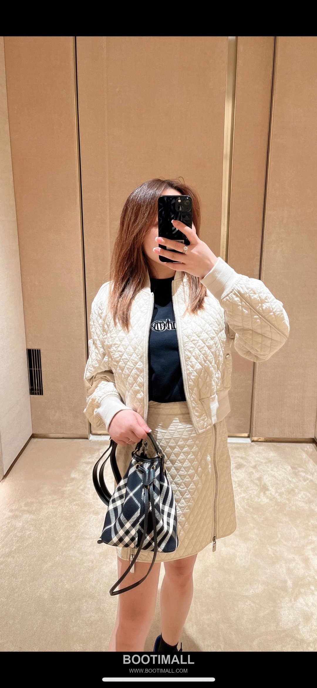 Burberry 057155 Twill Bucket Cotton Bag 버버리 057155 트윌 버킷 코튼 20cm 1