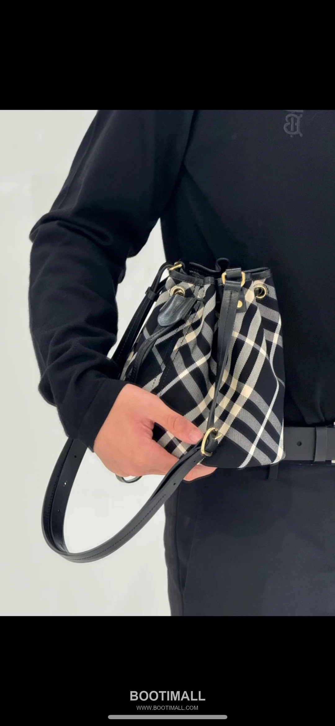 Burberry 057155 Twill Bucket Cotton Bag 버버리 057155 트윌 버킷 코튼 20cm 3