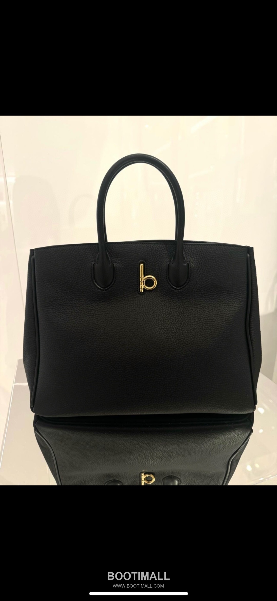 Burberry EKD B-Clasp Tote Grained Calfskin Black Bag 버버리 EKD B-클라스프 토트 575190 그레인드 카프스킨 블랙 35.5cm 4