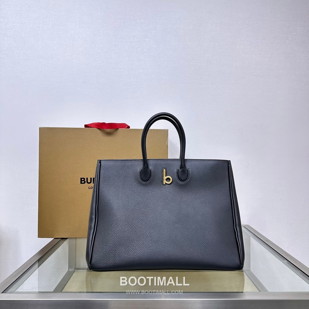 Burberry EKD B-Clasp Tote Grained Calfskin Black Bag 버버리 EKD B-클라스프 토트 575190 그레인드 카프스킨 블랙 35.5cm 10